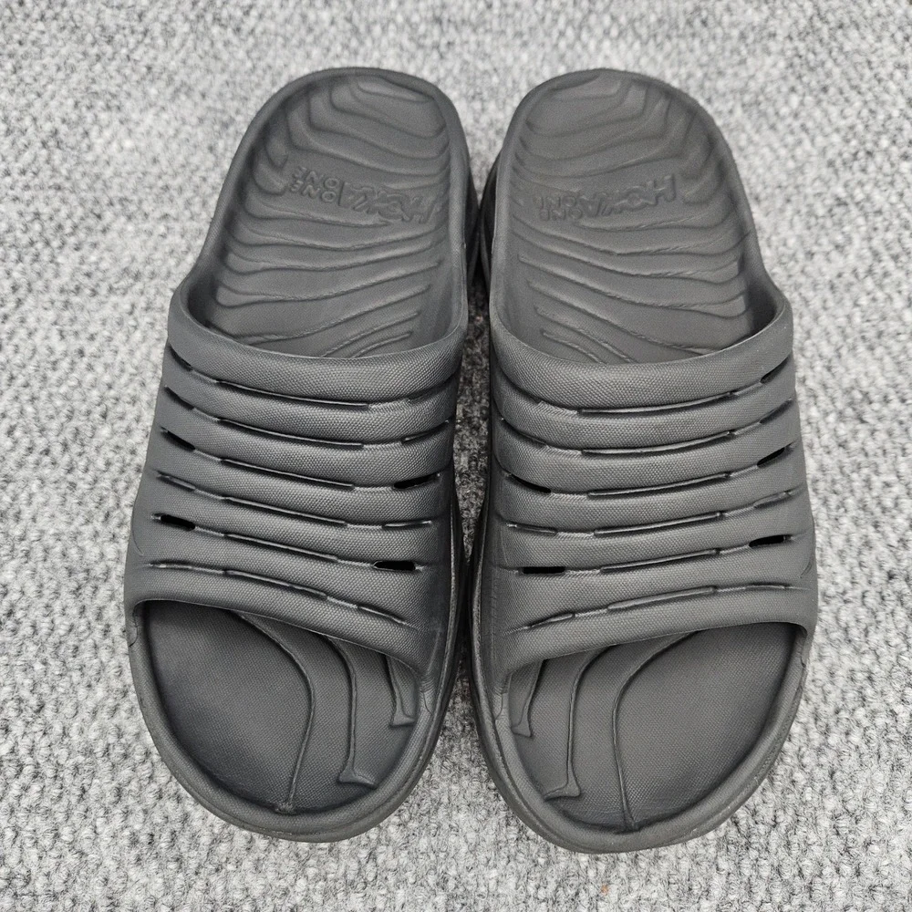 Hoka One One (Mens 8 Womens 10) Black Ora Recovery Slide Slip On Sandals Comfort